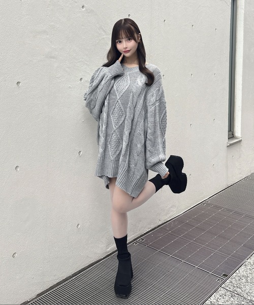 one way（ワンウェイ） ワンピース バックリボンニットワンピース