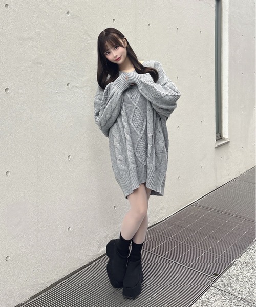 FOXEY バックリボンニットワンピース リゼクシー RESEXXY バックリボンセットニットワンピース （レッド