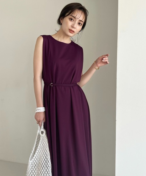 anuans Aラインノースリーブワンピース anuans（アニュアンス）の「Aラインノースリーブワンピース