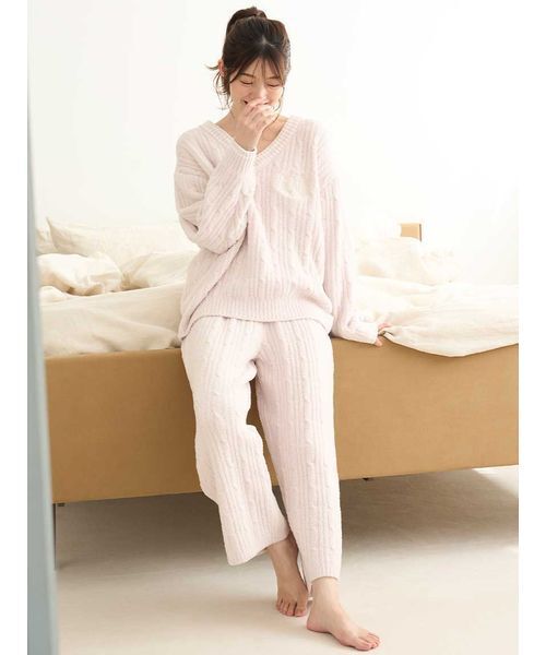 SNIDEL HOME パジャマ ルームウェア ケーブルニットセットアップ