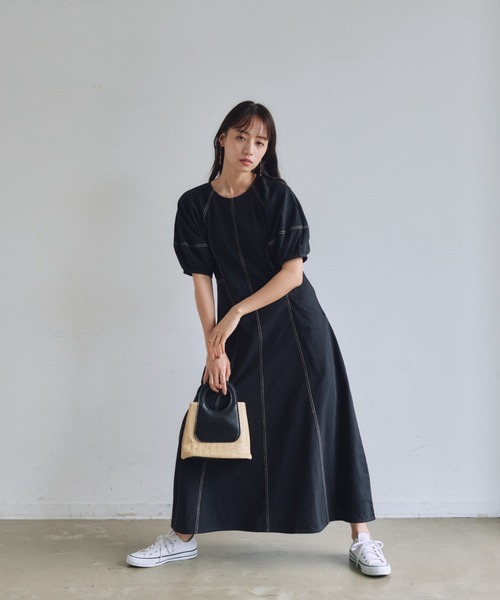 「VANNIE U」 半袖ワンピース FREE アイボリー レディース_画像5