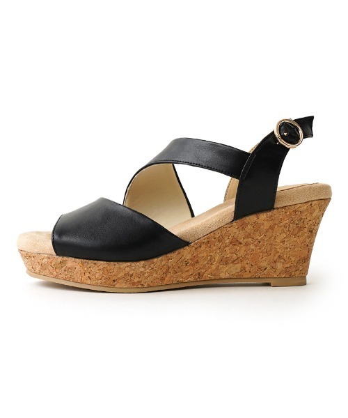 「Piedi Nudi」 「lirio blanco」ヒールサンダル LL ブラック レディース_画像6