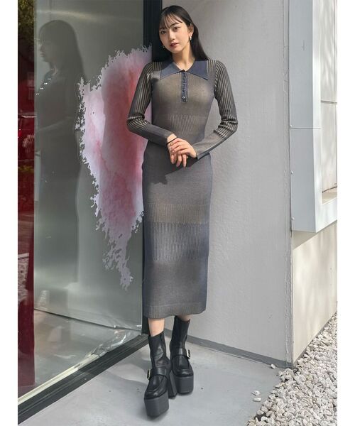 MURUA（ムルーア） ワンピース リブニットロングワンピース : ZOZOTOWN