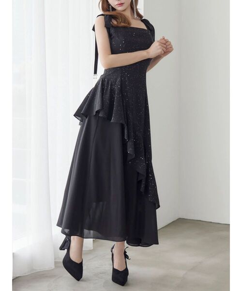 【EATME】ショルダーリボンフレアワンピース EATME（イートミー） ワンピース ショルダーリボンフレアワンピース