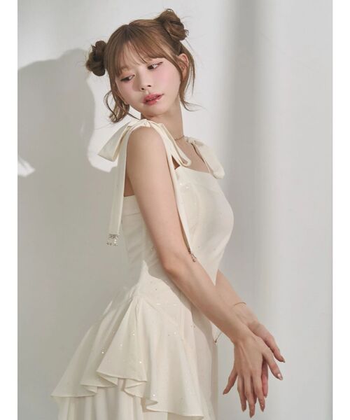 【EATME】ショルダーリボンフレアワンピース ショルダーリボンフレアワンピース（ワンピース）｜EATME（イートミー