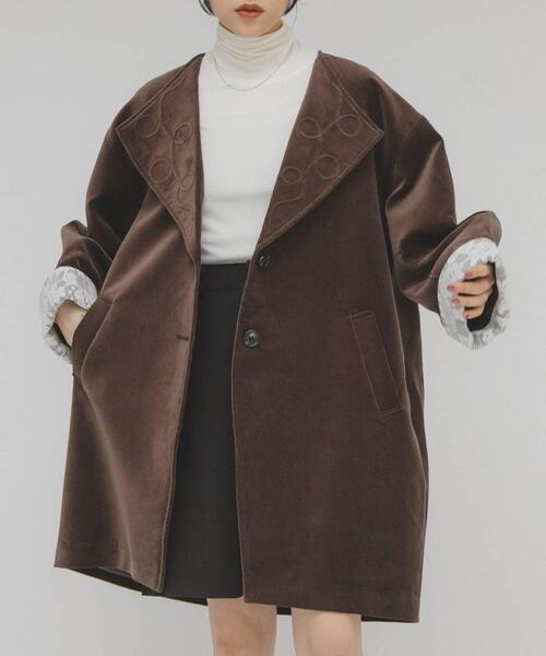 KBF（ケービーエフ） コート アウター ベロアBIGジャケット レディース