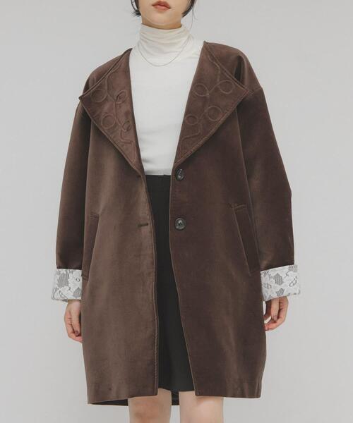 KBF（ケービーエフ） コート アウター ベロアBIGジャケット レディース