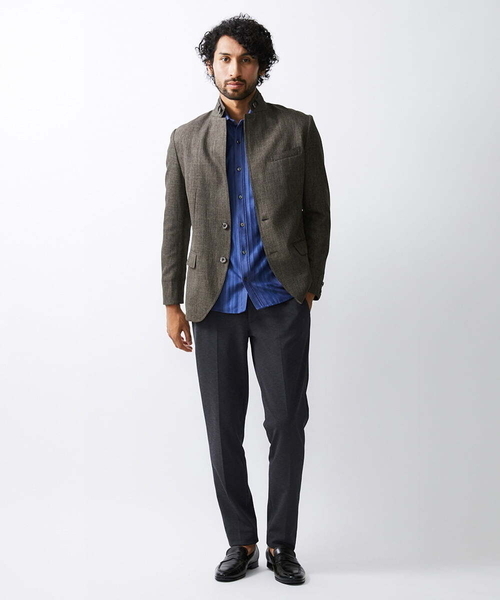 「MICHEL KLEIN HOMME 」 テーラードジャケット MEDIUM ダークグレー メンズ_画像2