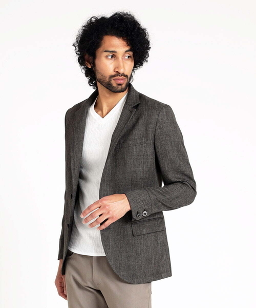 「MICHEL KLEIN HOMME 」 テーラードジャケット MEDIUM ダークグレー メンズ_画像3