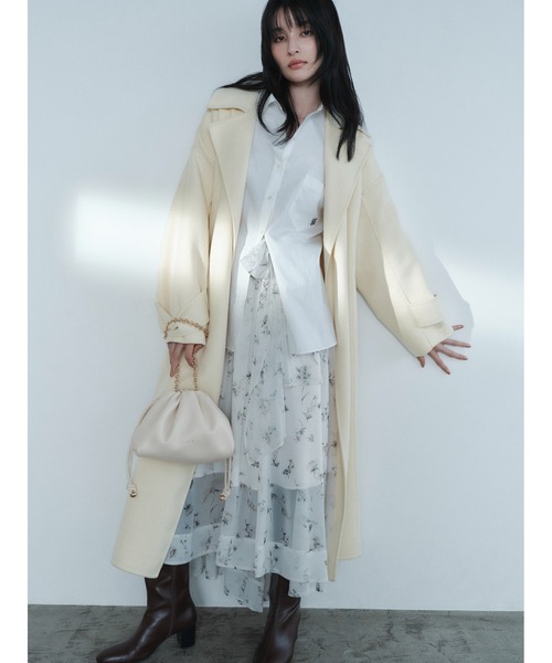 FRAY I.D ウールトレンチリバーコート　ホワイト FRAY I.D（フレイ・アイディー） トレンチコート コート タイロッケン