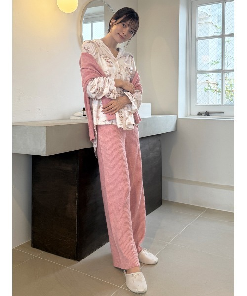 SNIDEL HOME パジャマ ルームウェア カルーセルニットロングパンツ