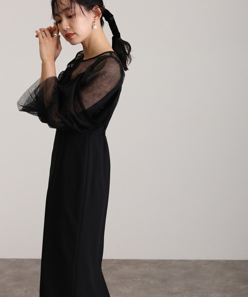 atlo（アトロ） 「PourVous」7分袖ワンピース S ブルー系その他