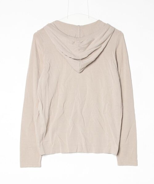 「Tiaclasse」 ニットカーディガン L グレイッシュベージュ レディース_画像2