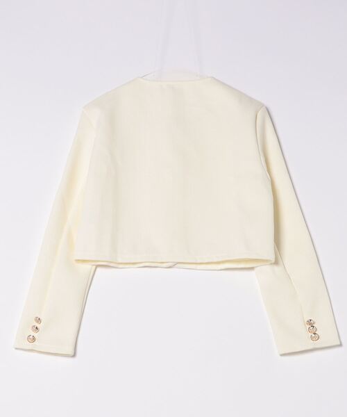 「おしゃれスタ」 ノーカラージャケット M ホワイト レディース_画像2