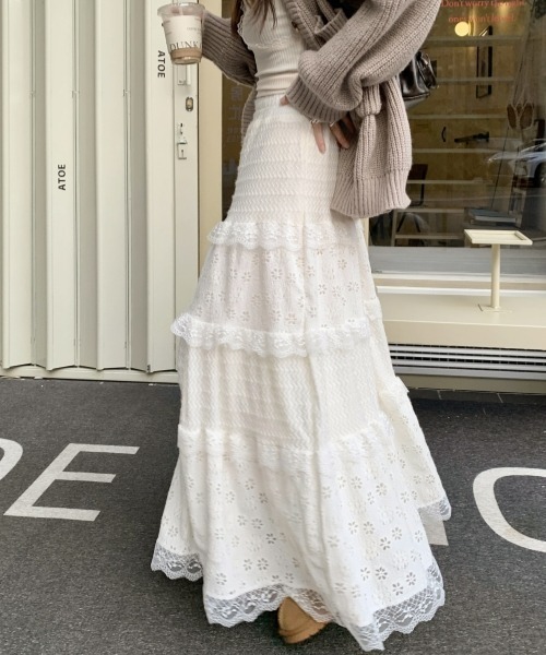 「shameless」 フリルスカート FREE オフホワイト レディース_画像3