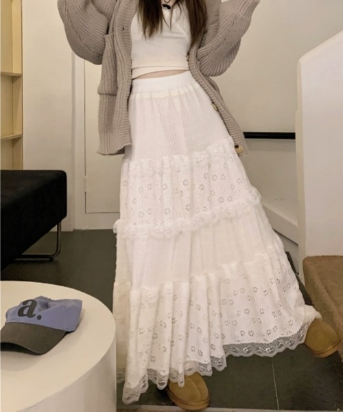 「shameless」 フリルスカート FREE オフホワイト レディース_画像9