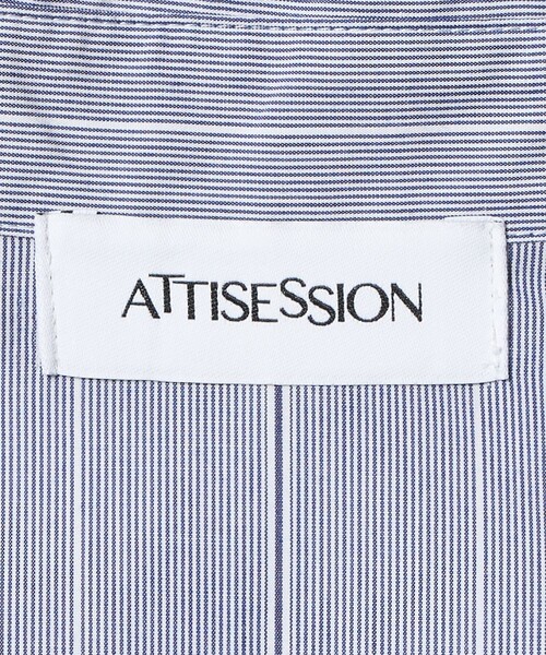ブラウス シャツ 「ATTISESSION」コットン ストライプ スリム シャツ レディースの画像