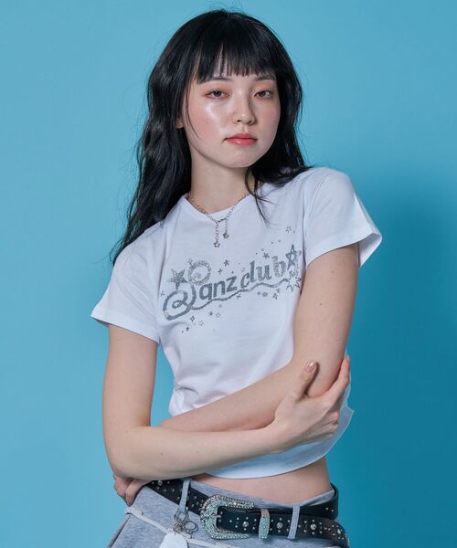 SEQUENZE tシャツ 半袖 WEB限定 / サイドシャーリング レディースラメ