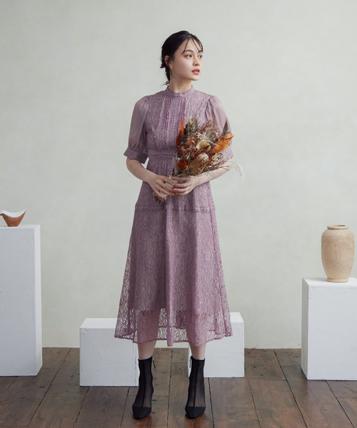 「niana」 半袖ワンピース M パープル レディースの画像