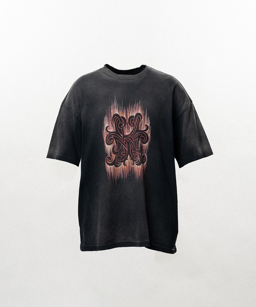 KAMIYA tシャツ CRAYON FLAME” Distressed T-shirt メンズ : ZOZOTOWN