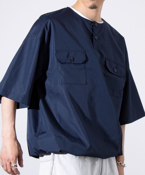 「TAION」 半袖シャツ X-LARGE ネイビー メンズ_画像3