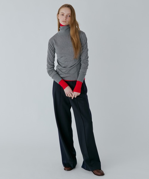 ワイドパンツ パンツ コントラストパネルトラウザー / Contrast Panel Trousers レディースの画像