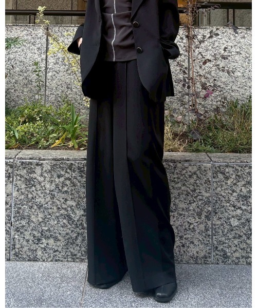 ワイドパンツ パンツ コントラストパネルトラウザー / Contrast Panel Trousers レディースの画像