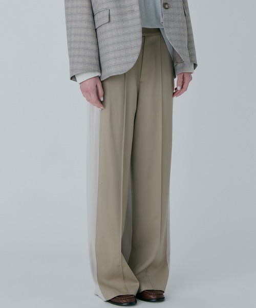ワイドパンツ パンツ コントラストパネルトラウザー / Contrast Panel Trousers レディースの画像