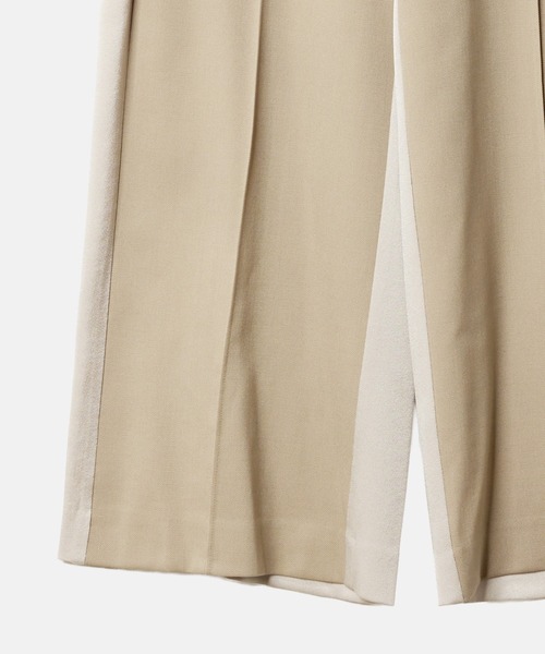 ワイドパンツ パンツ コントラストパネルトラウザー / Contrast Panel Trousers レディースの画像