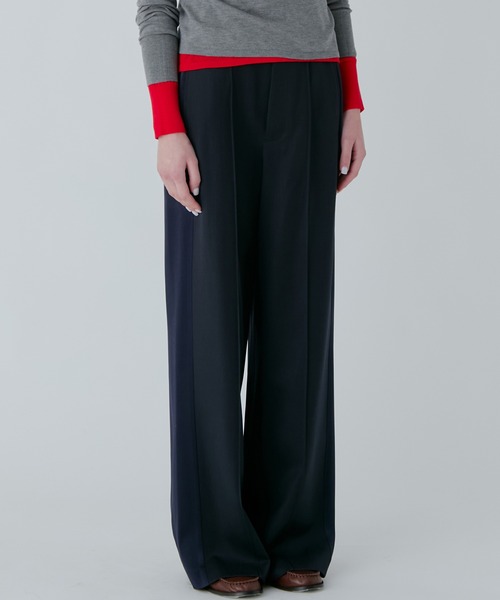 ワイドパンツ パンツ コントラストパネルトラウザー / Contrast Panel Trousers レディースの画像
