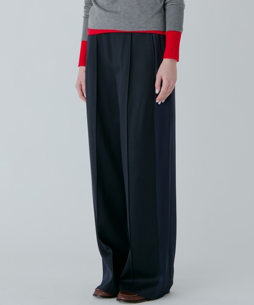 ワイドパンツ パンツ コントラストパネルトラウザー / Contrast Panel Trousers レディースの画像