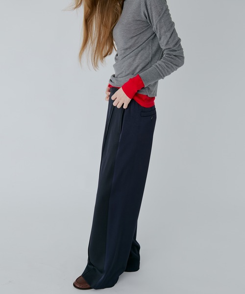 ワイドパンツ パンツ コントラストパネルトラウザー / Contrast Panel Trousers レディースの画像