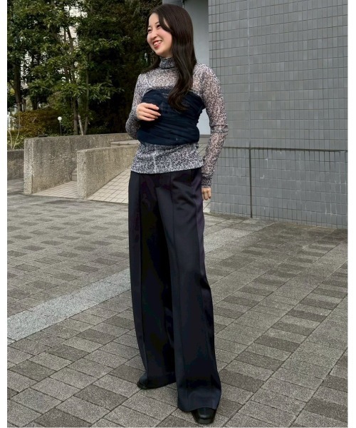 ワイドパンツ パンツ コントラストパネルトラウザー / Contrast Panel Trousers レディースの画像