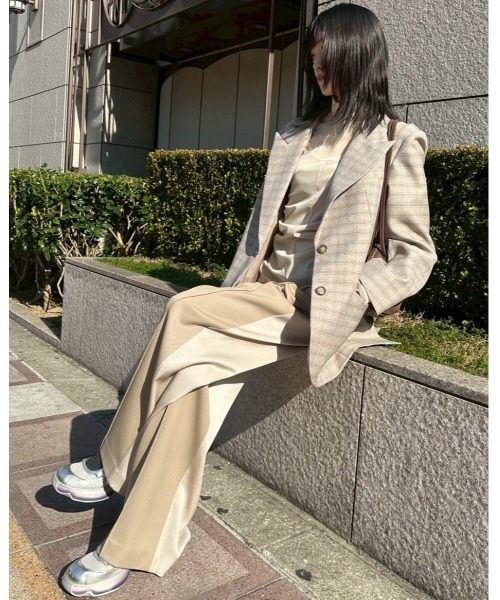 ワイドパンツ パンツ コントラストパネルトラウザー / Contrast Panel Trousers レディースの画像