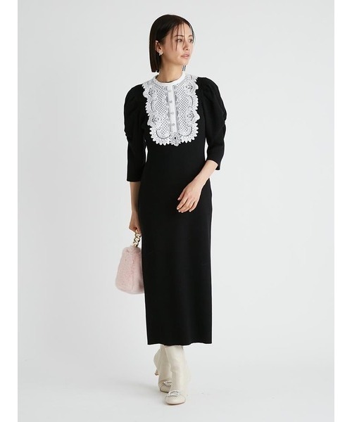 「CELFORD」 長袖ワンピース 36 キャメル レディース_画像2