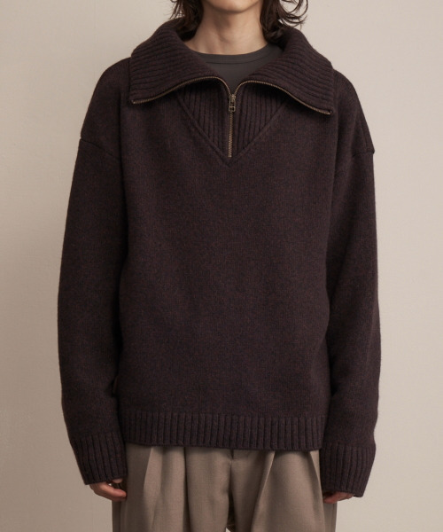 「TROVE」 長袖ニット 1 ダークパープル メンズ_画像4