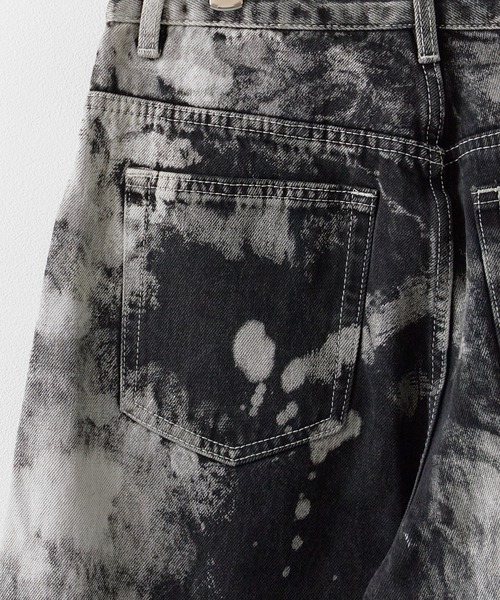 Theater code ジーンズ Bleach-washed Wide-leg Denim Pants