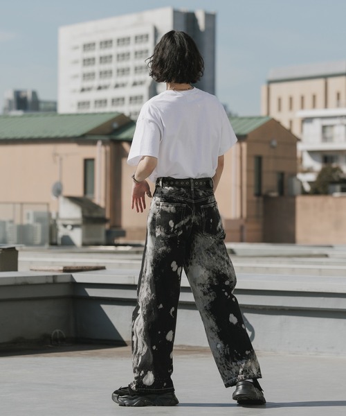Theater code ジーンズ Bleach-washed Wide-leg Denim Pants