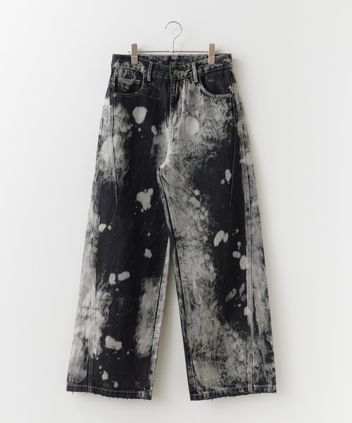 Theater code ワイドパンツ ジーンズ Bleach-washed Wide-leg Denim