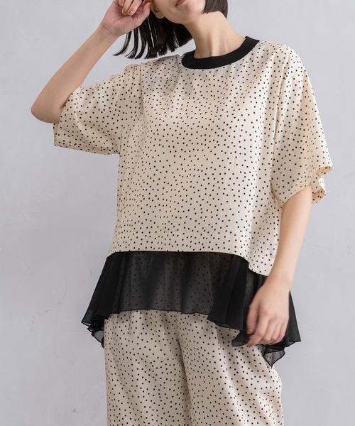 MARECHAL TERRE（マルシャルテル） tシャツ 半袖 裾フリルデザイン
