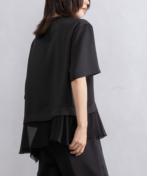 MARECHAL TERRE（マルシャルテル） tシャツ 半袖 裾フリルデザイン