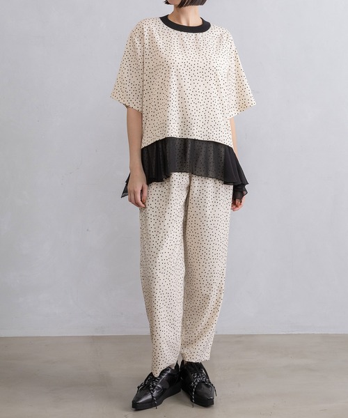 MARECHAL TERRE（マルシャルテル） tシャツ 半袖 裾フリルデザイン