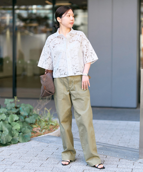 ブラウス シャツ TICCA / ティッカ 別注レース半袖シャツ* レディースの画像