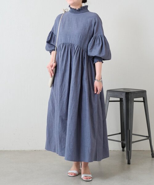 BEARDSLEY（ビアズリー） ワンピース モックネックシャーリング