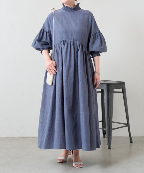 BEARDSLEY（ビアズリー） ワンピース モックネックシャーリング