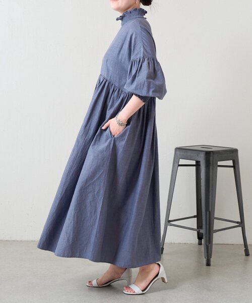 BEARDSLEY（ビアズリー） ワンピース モックネックシャーリング