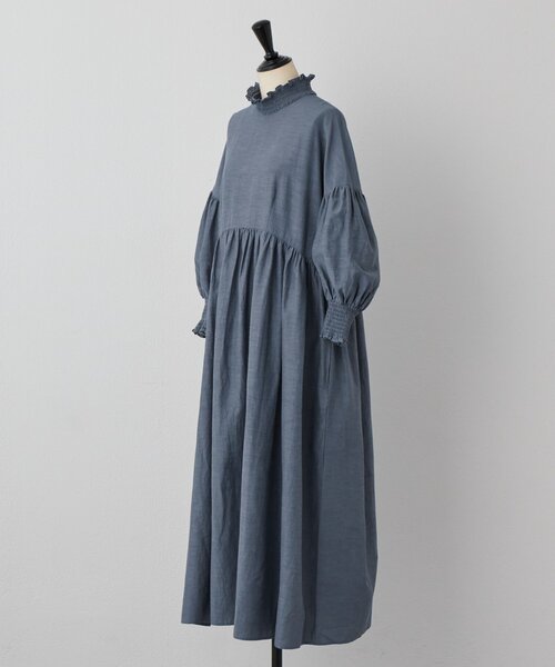 極美品 BEARDSLEY ビアズリー シャーリングレースシャツワンピース BEARDSLEY（ビアズリー） ワンピース モックネックシャーリング