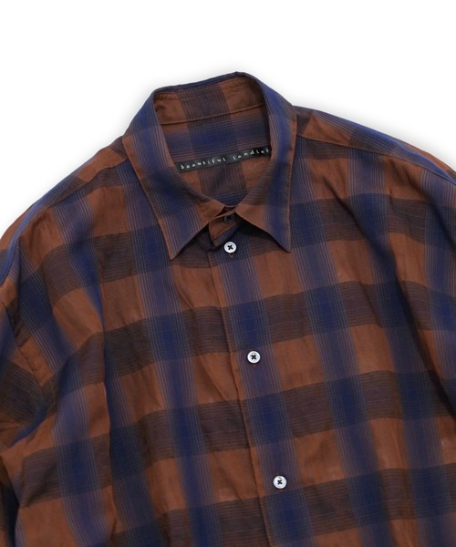 シャツ 「my beautiful landlet」 SIZZLE CHECK/CALVIA STRIPE OVERSIZE SHIRT_20