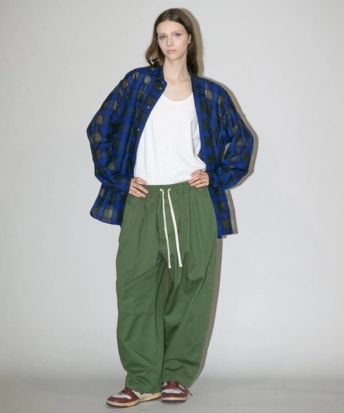 シャツ 「my beautiful landlet」 SIZZLE CHECK/CALVIA STRIPE OVERSIZE SHIRT_12