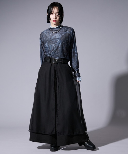 Ellno Loset(エルノロゼット) スラックス ドロストシアーレイヤード Ellno Loset(エルノロゼット) スラックス ドロストシアーレイヤード